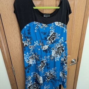 Lane Bryant Black and Blue Floral Dress